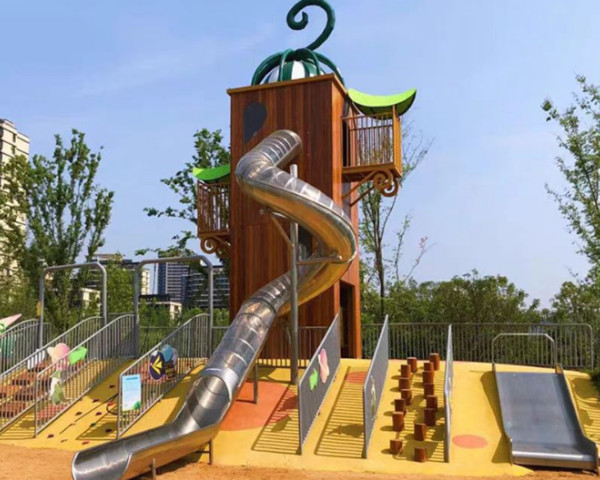 湖北大型儿童不锈钢滑梯造型