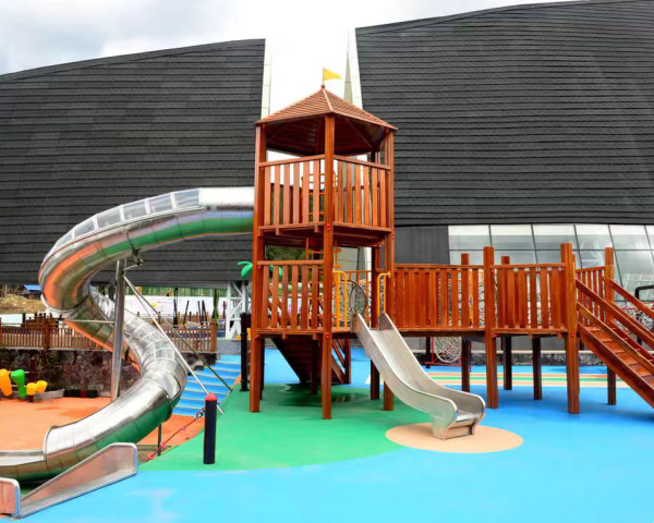 重庆云阳不锈钢滑梯+木质玩具