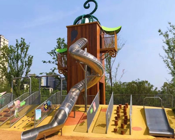 湖北大型儿童不锈钢滑梯造型